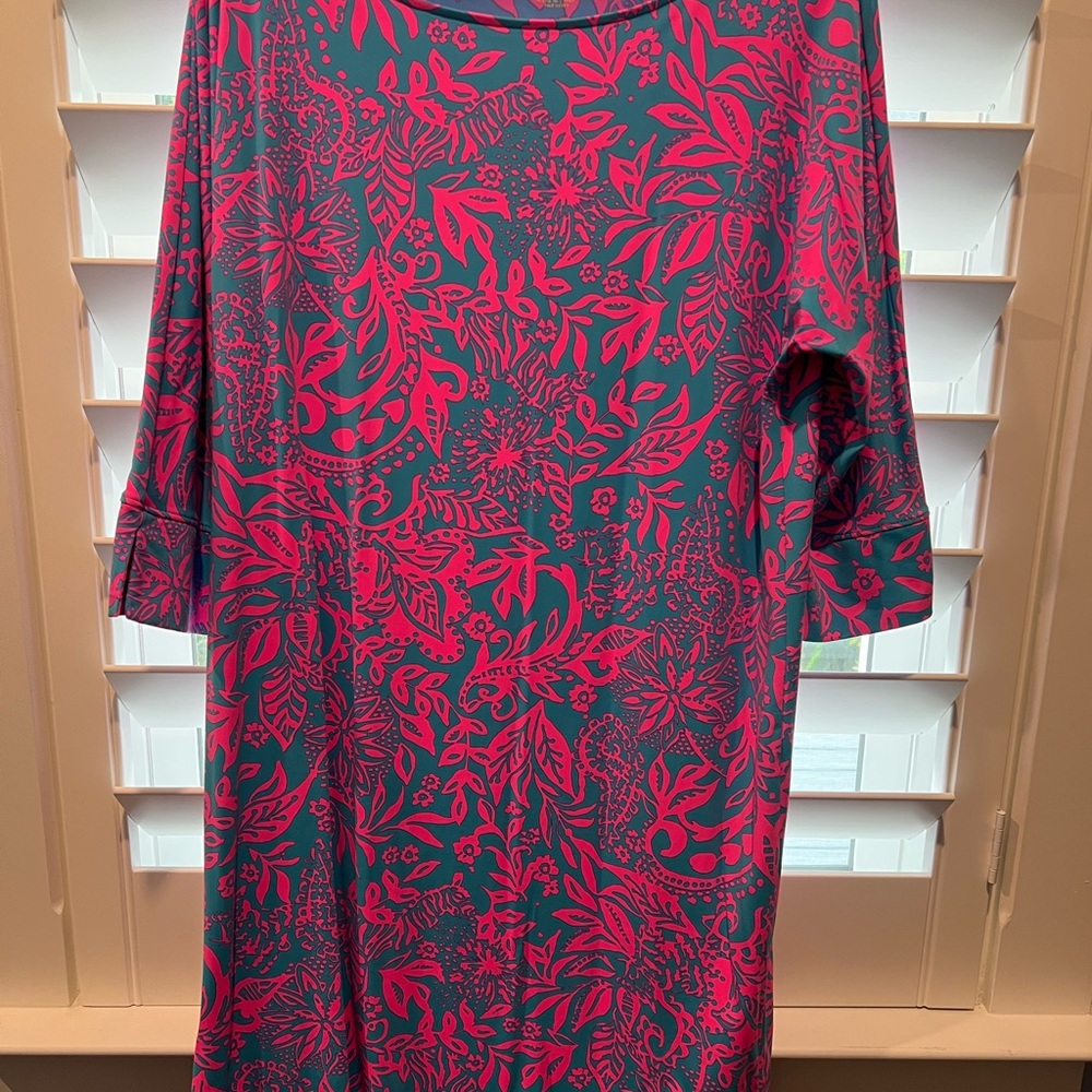 Lilly Pulitzer Pink and Blue Patterned Fabric